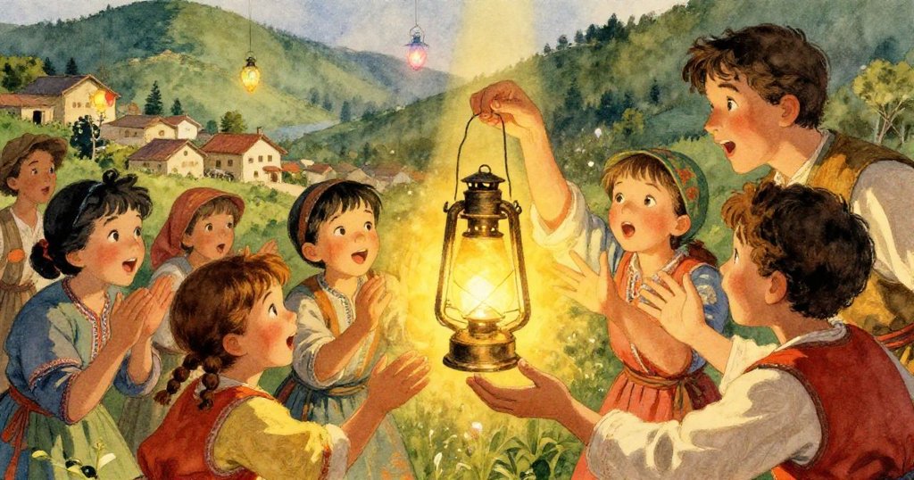 Hands crafting glowing lanterns - close-up discovery