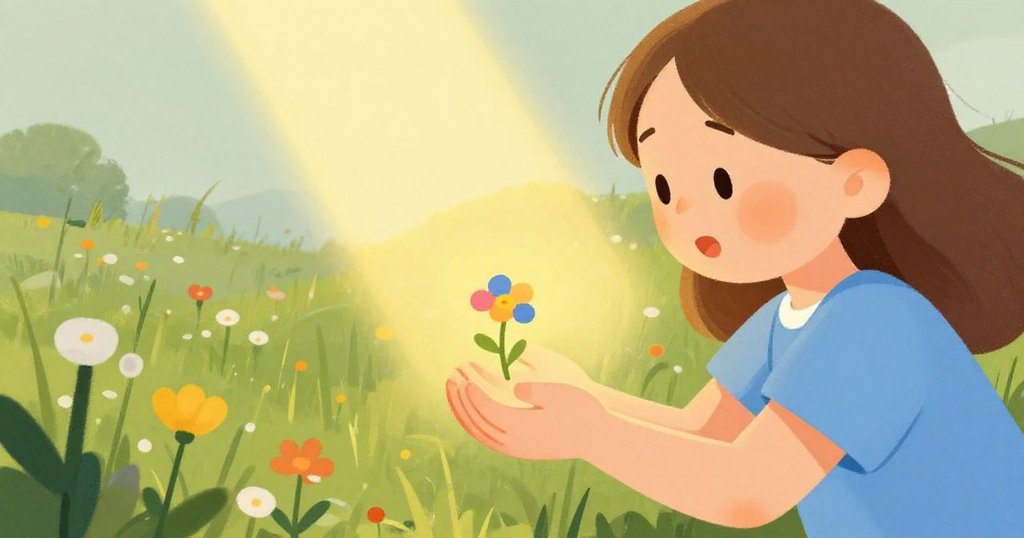 Main_Character cupped hands - minimalist discovery moment from The Symphony of the Meadow