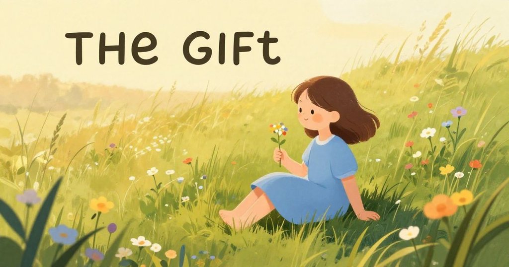 Main_Character sitting on grass - minimalist ending scene from The Symphony of the Meadow