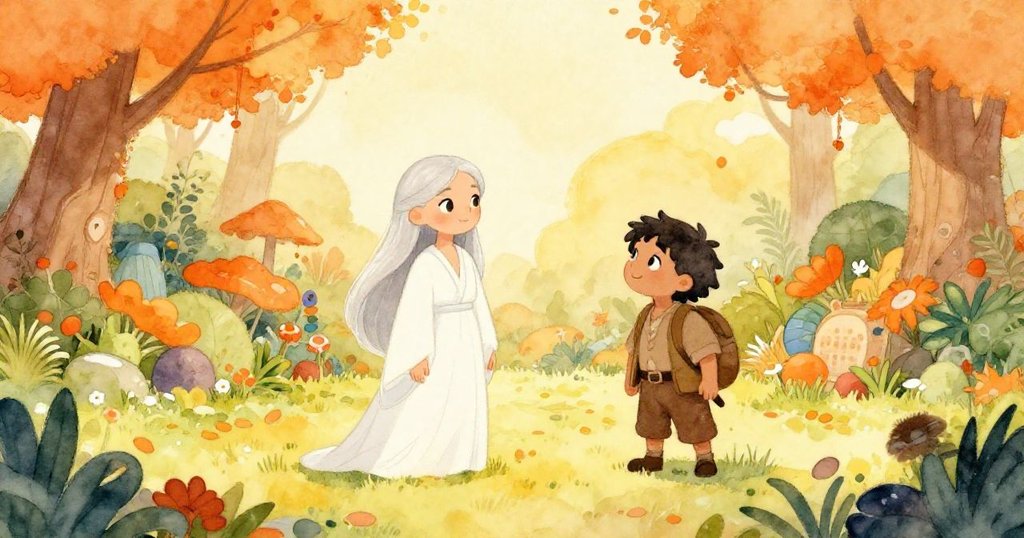 Elyndra and Traveler planning to spread knowledge of peace - joyous illustration