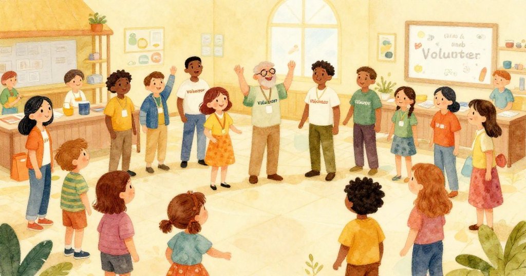 Volunteers gathering at community center for Chinese language learning