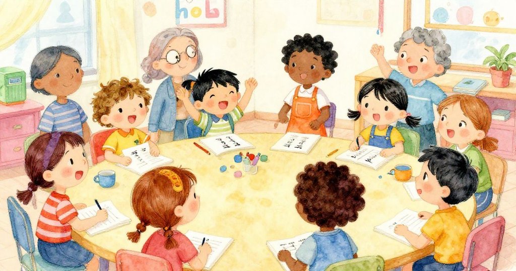 Students joyfully practicing Mandarin at community center workshop