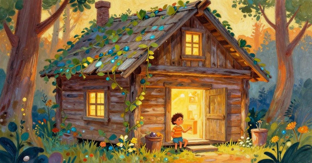 Beautiful paintings inside the cabin reflecting stories of gratitude