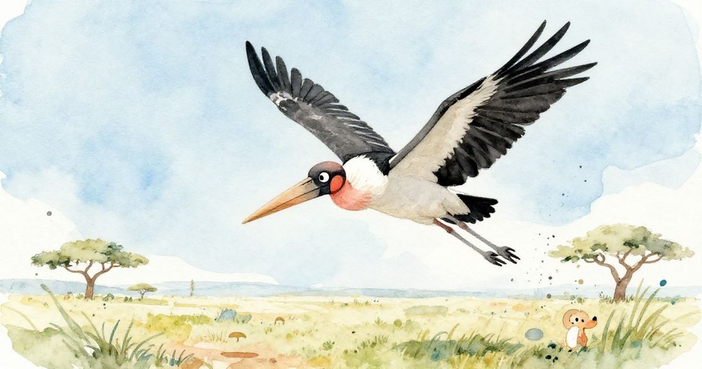 Mako soaring gracefully above the savanna landscape