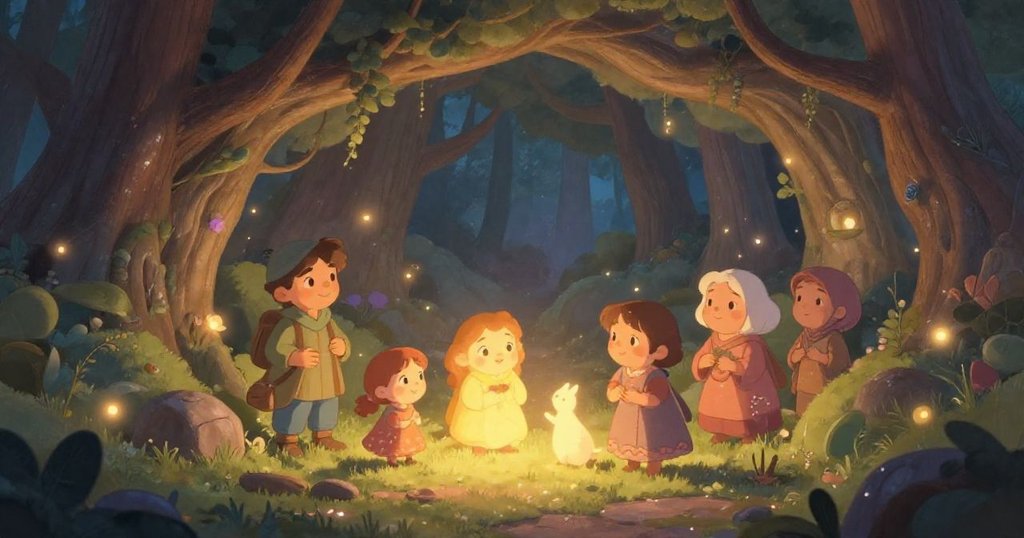 Close-up of crystals in enchanted grotto - magical detail illustration