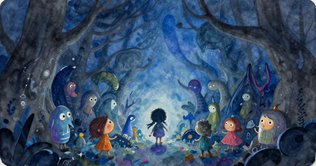 Close-up of mysterious unsigned painting with vibrant colors - soft digital illustration