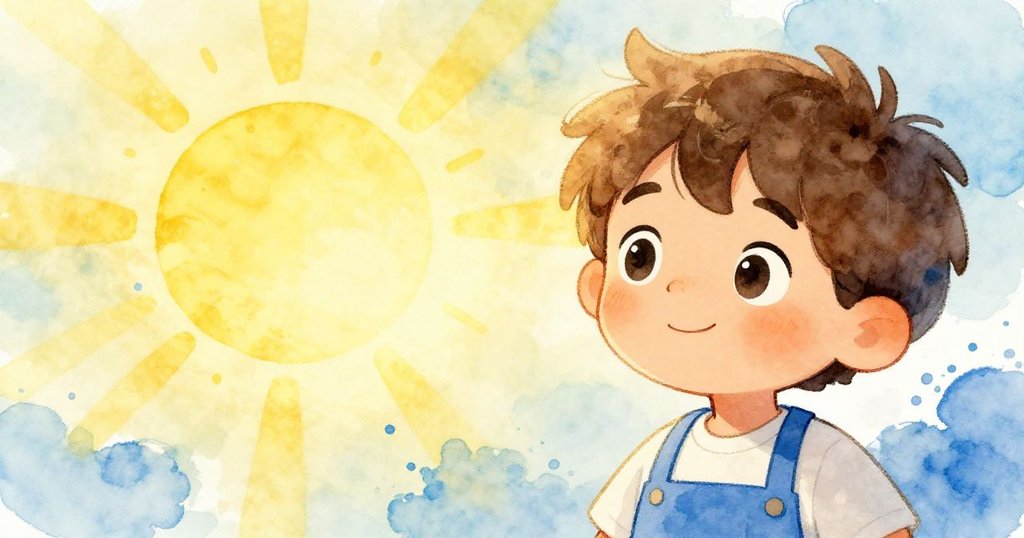 Leo excitedly arriving at the workshop during golden sunrise