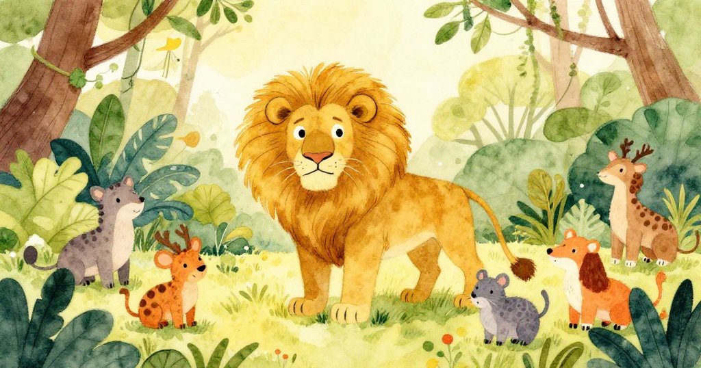 Leo rallying the jungle animals to find shelter before the storm