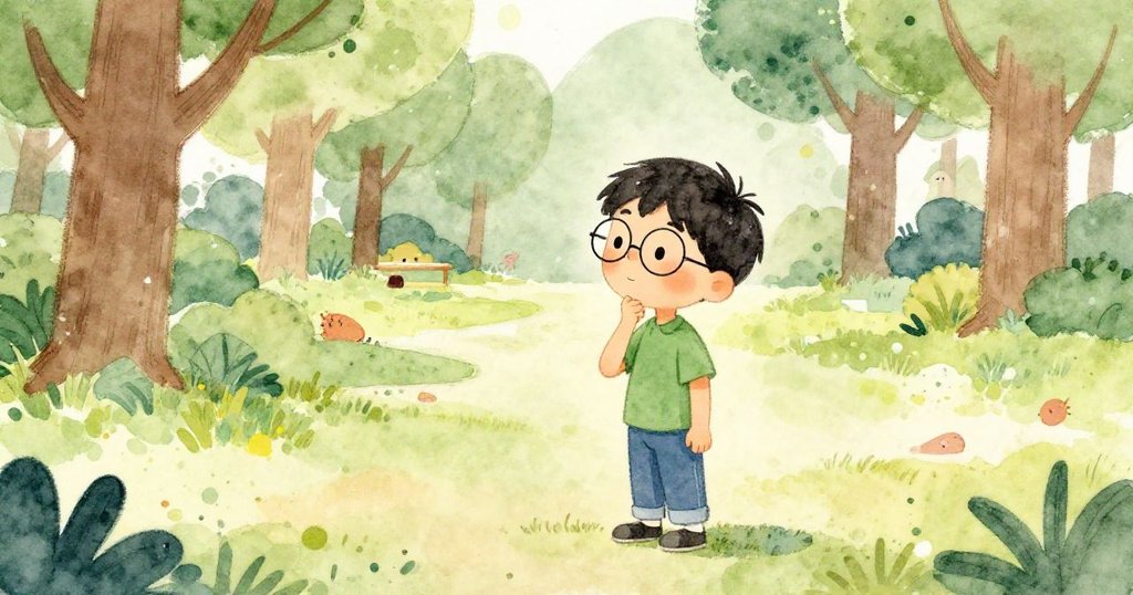 Li contemplating community welfare issues - mid shot watercolor illustration