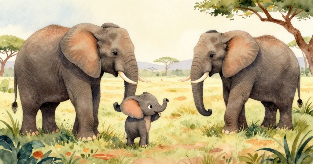 小象圖拉和她的新朋友們來到閃閃發光的河邊,河水中映出他們的身影,早晨的陽光讓整個場景充滿了期待和美好。