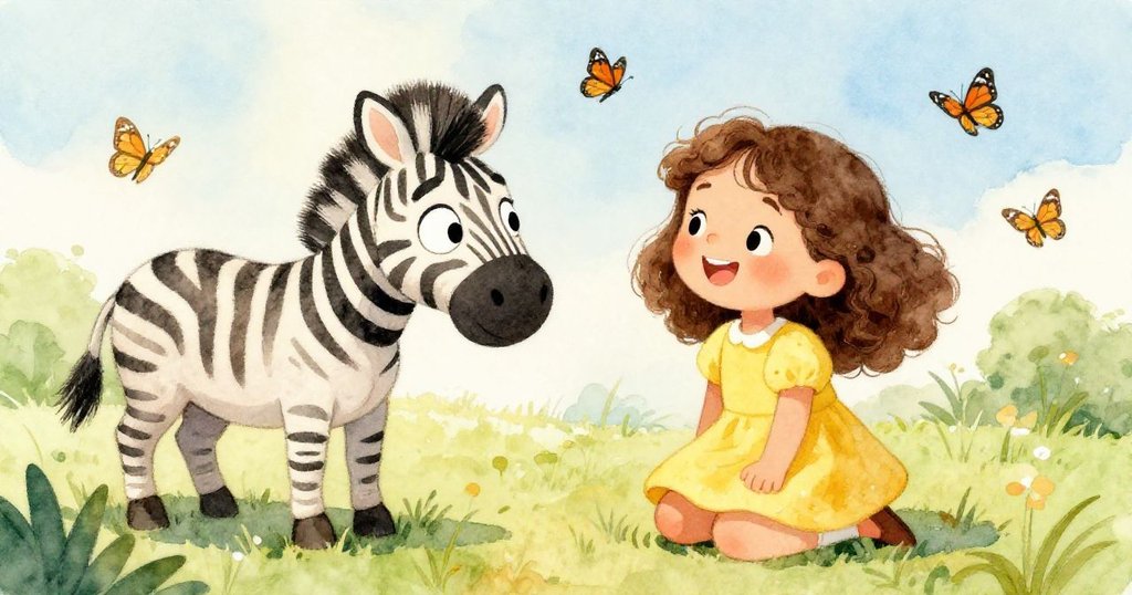 一天，一個小女孩莉莉來到動物園，對斑馬扎拉微笑並說：‘你真美！’