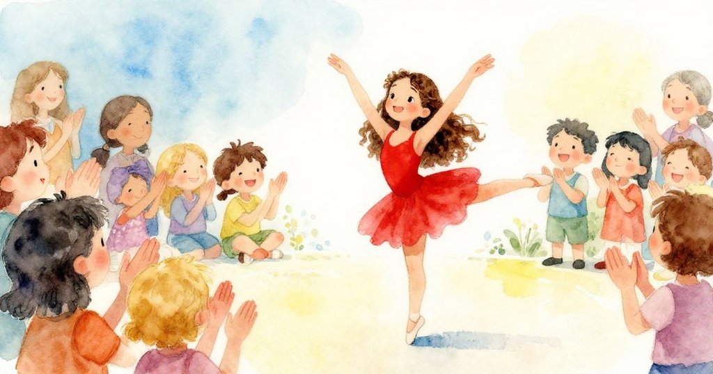 克拉站在舞台中央,微笑著接受觀眾的熱烈掌聲,周圍的觀眾臉上洋溢著欣喜的神情,營造出慶祝的氛圍。