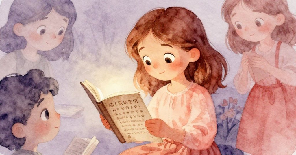 Elena聚精會神地閱讀神秘信件，面部表情流露出驚奇與疑慮，背景柔和燈光營造出探索未知的氛圍。