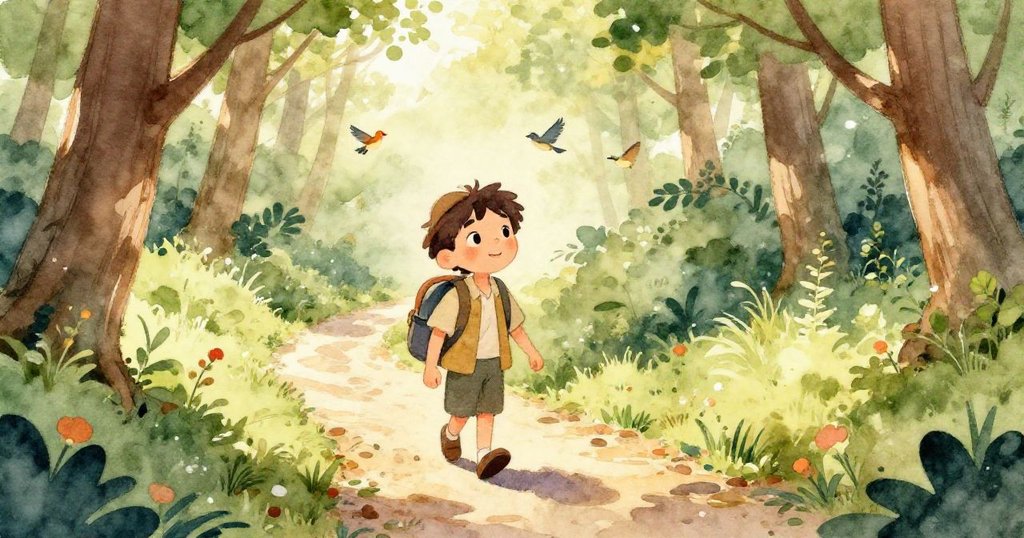 Traveler 的雙手專注翻看精緻地圖，細膩展示森林秘密，背景隱約映出綠意，流露探索決心。