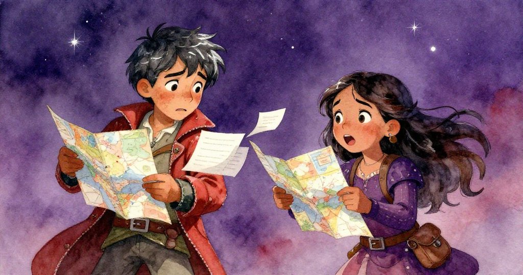 Elias與Marisol在星光下熱烈交流，面部表情充滿緊張與希望，彼此交換地圖與信件，展現共同奮鬥之情。