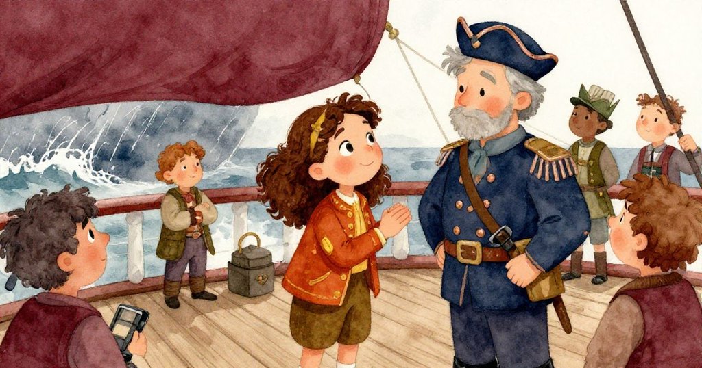 暴風雨過後,愛麗絲與船長及船員們在甲板上互相擁抱並講述艱難歷程,臉上寫滿了放鬆與團結