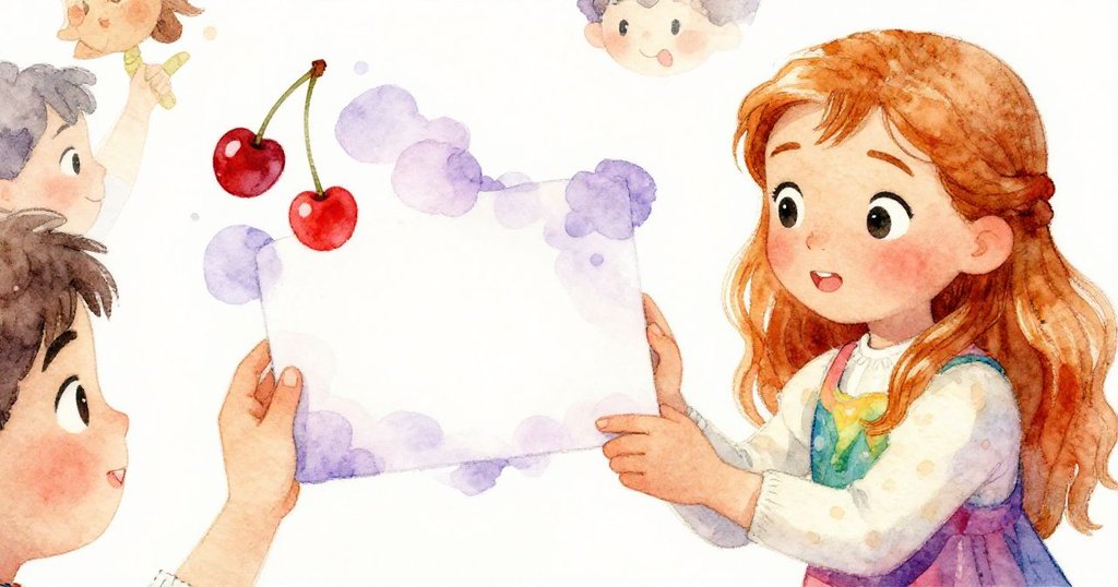 安娜專注閱讀手中的彩色信件,手指輕觸紙面細節,展現好奇與期待,呈現冒險故事的轉折點。