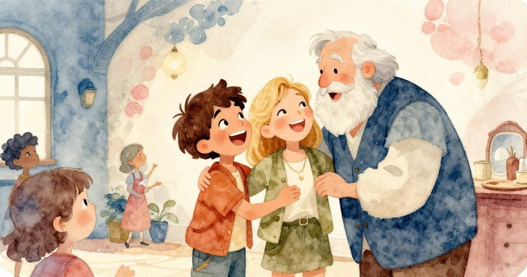 Alex、Jordan與智者在鮮豔壁畫前慶祝，臉上滿溢喜悅與溫情，擁抱與笑容傳達冒險中的團結與快樂。