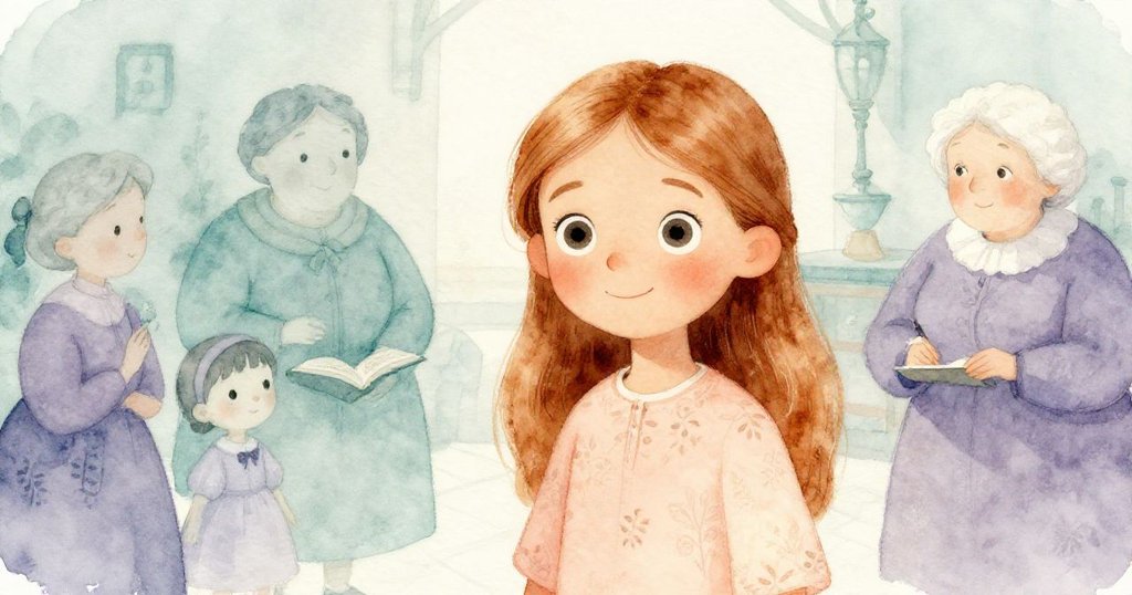 Eleanor回憶祖母講述的奇幻故事，柔和懷舊色調中蘊含溫暖與傳奇情懷。