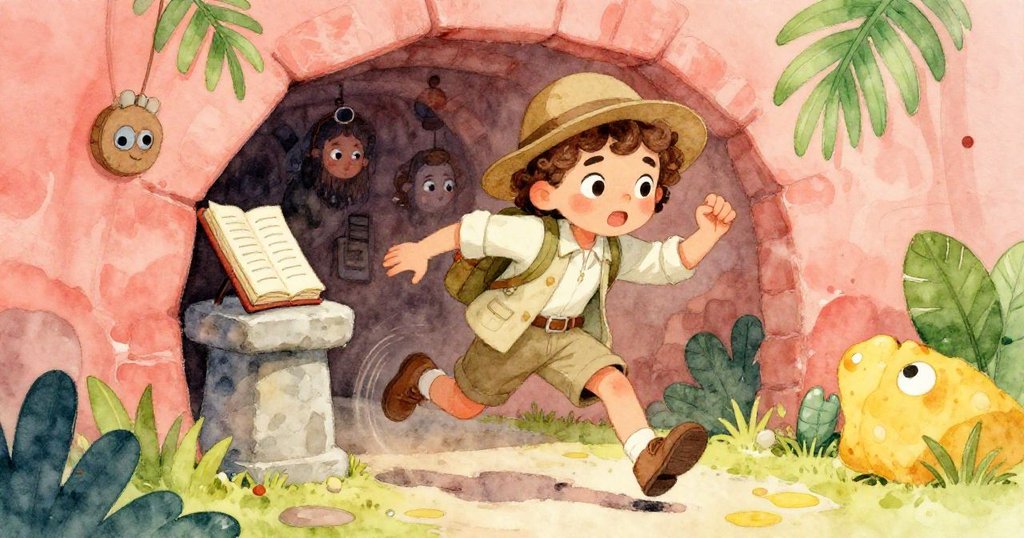 瑪麗安躍入隱秘室內，快步奔向塵封的日誌，動作充滿勇氣與急切，場景散發神秘歷史氣息。