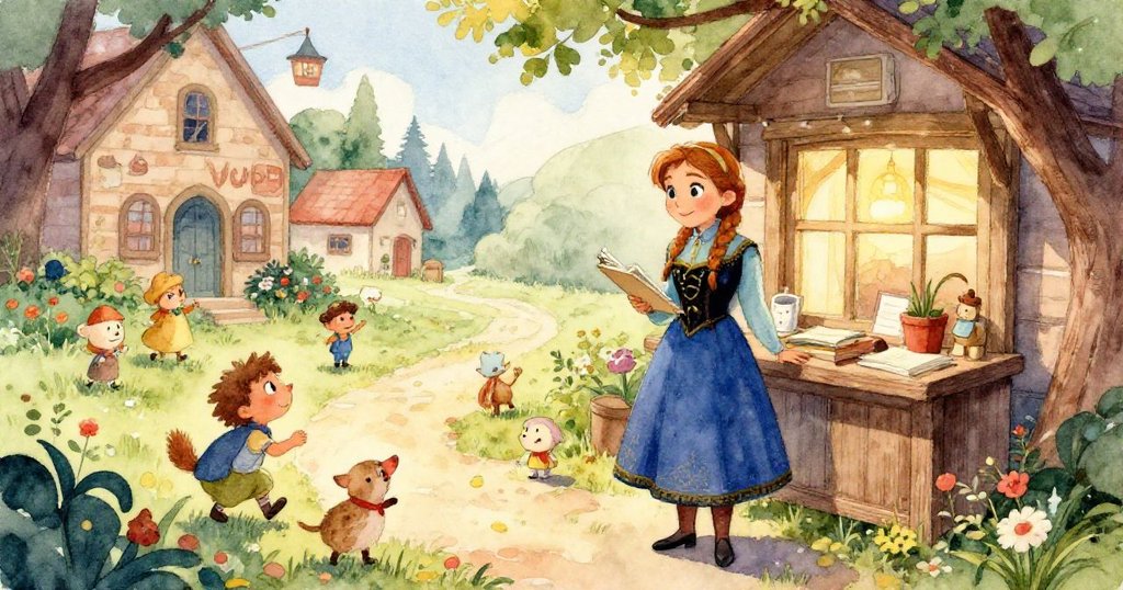 安娜的雙手在復古失物招領盒中發現拼圖碎片,細緻動作展現好奇心,溫暖色調中帶著神秘氛圍。