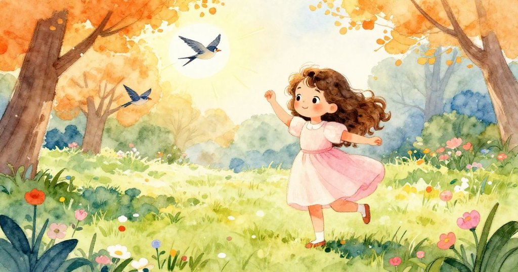 在明媚春日的公園內，綠草如茵，花朵爭豔，Lily與大自然融為一體，心情平靜安詳。