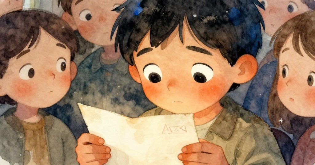 亞歷克斯專注閱讀舊信，特寫眼神充滿複雜情感與回憶，信紙細節清晰，氛圍溫柔且懷舊。