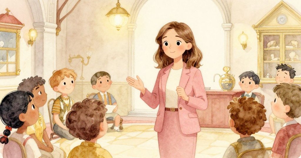 市長於市政廳內與委員展開對話,瑪麗娜注目傾聽,和諧氛圍中期待新啟程。