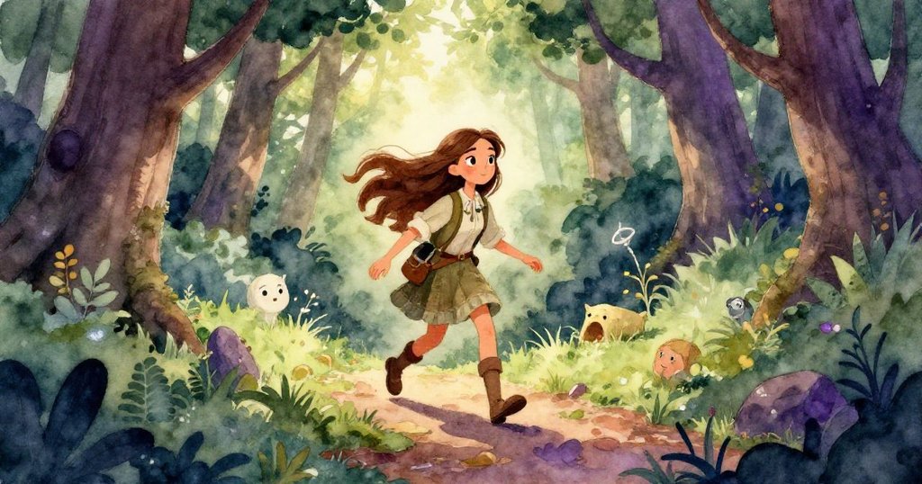 Elena沿著隱秘小徑走進森林空地,周圍樹木參天且金光閃爍,代表著從掙扎到覺醒轉變的全新開始。