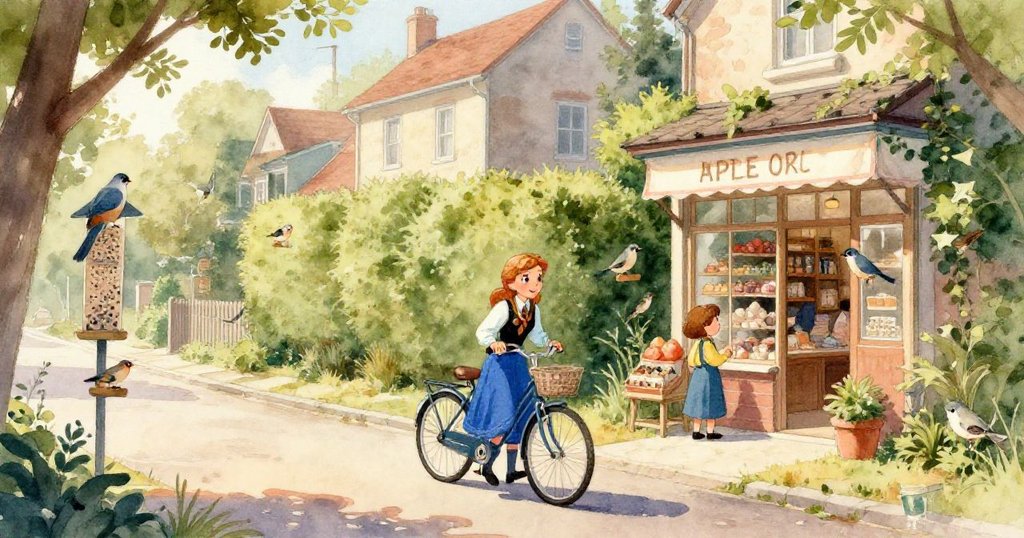 在牛奶櫃邊隱蔽角落中，小松鼠被關在擺動門後，好奇地探出頭來，店內燈光營造出神秘氣氛