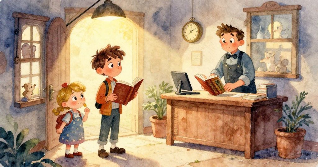 Milo 的手小心翼翼緊握漫畫書，雨水映襯著他溫柔穩重的臉龐，背景隱約呈現繁忙的公車站台，充滿緊迫感。