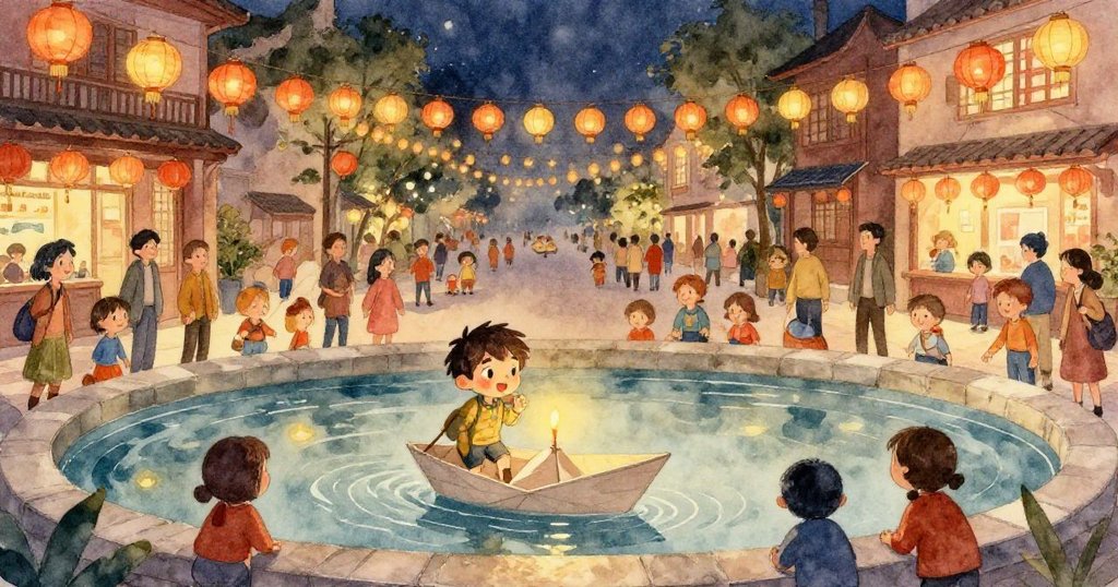 Leo 的紙船與蠟燭特寫，溫暖燭光照亮紙面細節，象徵著在夜晚中閃爍的希望與堅持。