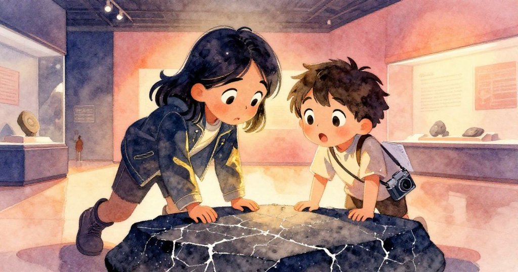 瑪琳與紀予並肩湊近仔細觀察裂紋中的隱密細節，神情中流露出驚奇與堅定，共同揭露謎團。