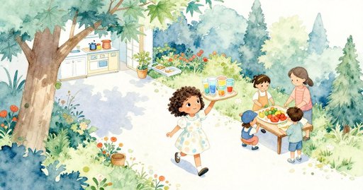 Cora on the Garden Path