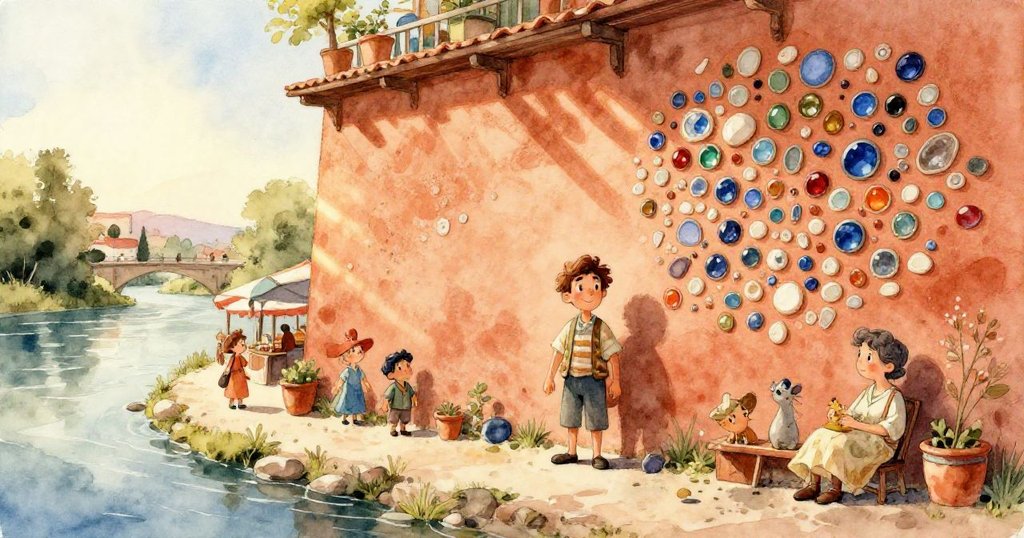 鏡頭呈現超現實構圖,碎瓷牆幾何延展,蒸氣上升鴿群飛舞,交織出動靜融合詩意場景