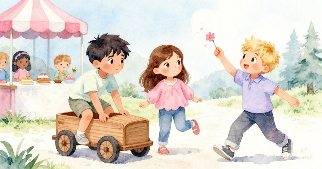 黎奧車子因花瓣卡住而停，瑪雅輕輕抬起車身，本迅速驅散花瓣，展現出緊張而默契的合作。