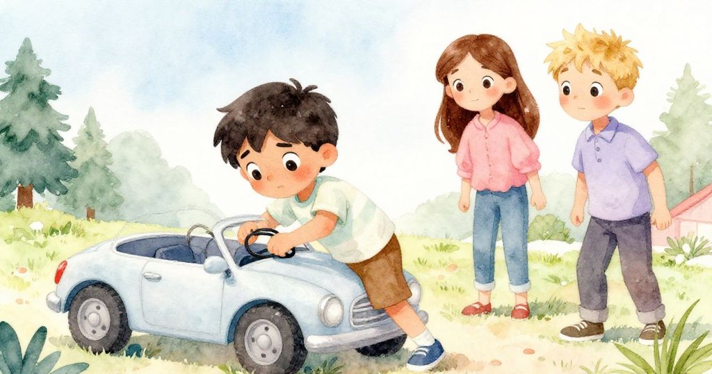 黎奧果斷用橡皮筋修復車輛，瑪雅與本專注守望，動作敏捷表現出緊急而協同的修車時刻。