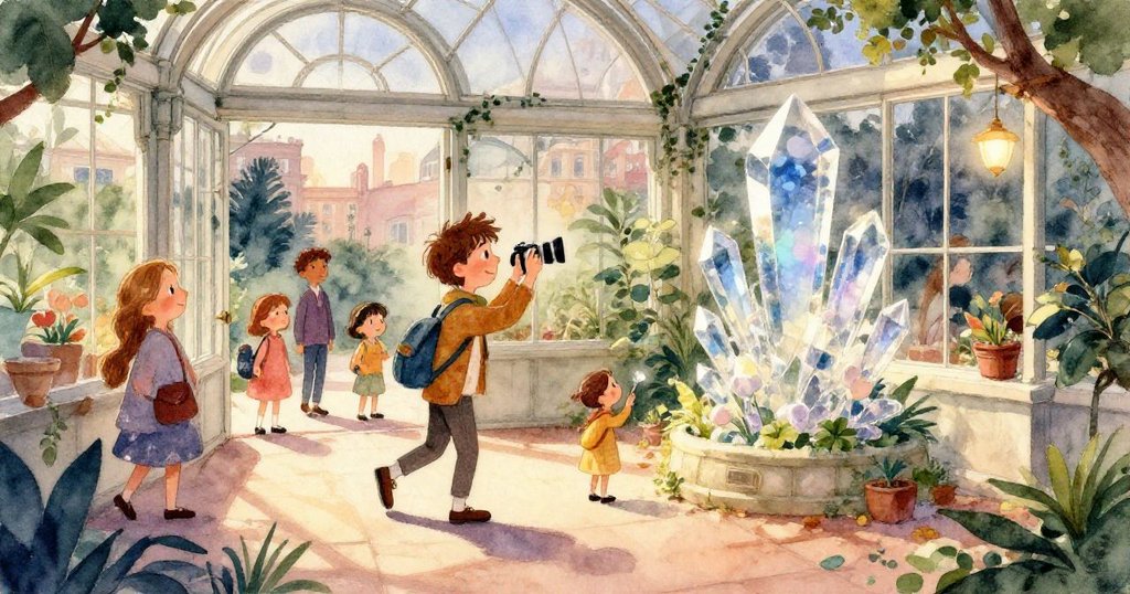 Julian 專注地用手更換相機電池，柔和晨光映照他認真的臉龐與閃爍的相機鏡頭。