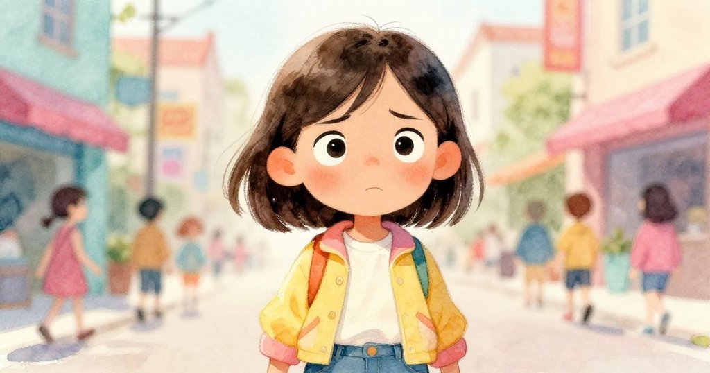 米拉特寫臉部充滿焦慮與堅定，正注視混亂路面，表情生動，展現她的謹慎與決心。