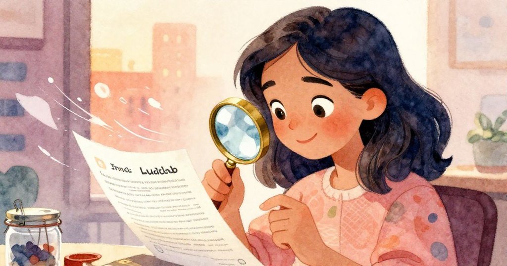 Leila細讀問卷上微小污跡，用放大鏡檢測數字變化後，將多餘夾子滑回瓶中，神情專注精確動作細膩。