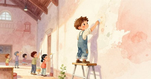 Milo Beneath the Fading Mural