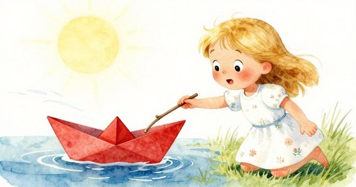 Paper Boat at the Pond