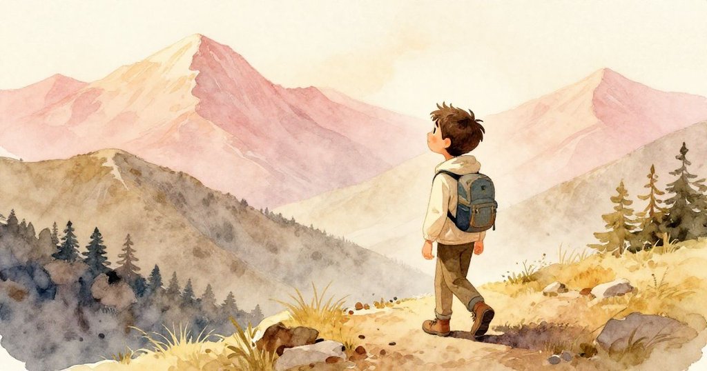 最終寧靜的清晨,Silvio後退欣賞山嶺中晨曦橙光灑落,畫面溫柔且充滿平和感。