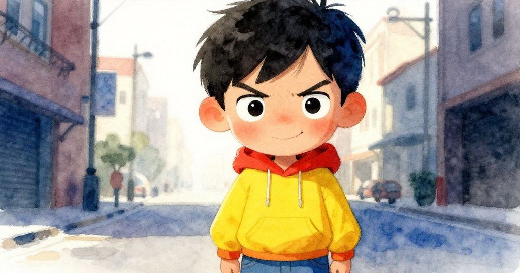 Sam專注凝視前方，臉部特寫展現堅定與期待表情，晨光柔和襯托著他的熱情和決心。