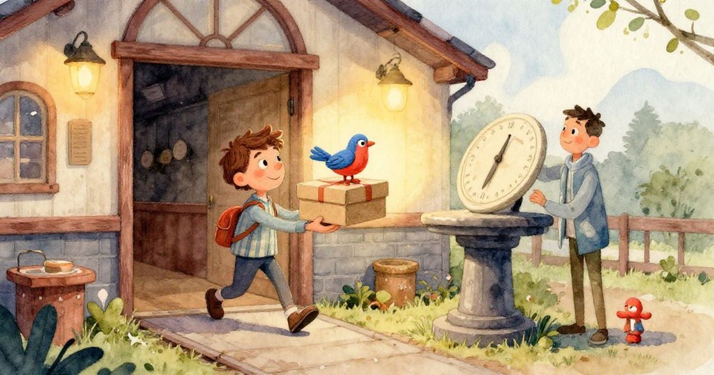 Milo的手緊握著紙盒，裡面的陶土小鳥光彩奪目，細緻呈現創意與溫柔記憶，故事進入動人發展。