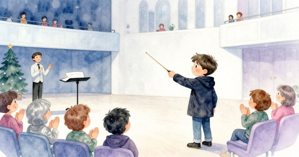 Milo在禮堂舞台上伸手交出木棒,舞台工作人員微笑接過,觀眾掌聲響起,情感平靜而滿足,完結章節。