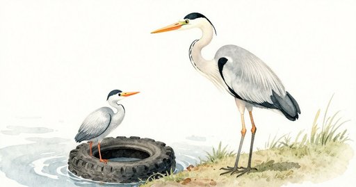 Heron at the Canal Edge