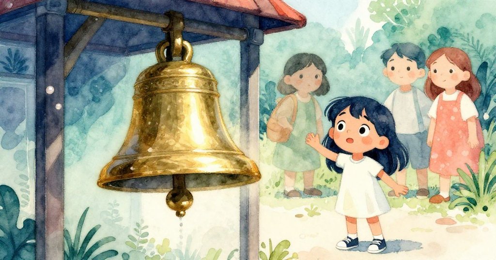 米拉注視著票亭上顫動的銅鐘,細緻銅質閃耀著光芒,象徵著時間即逝的關鍵時刻。