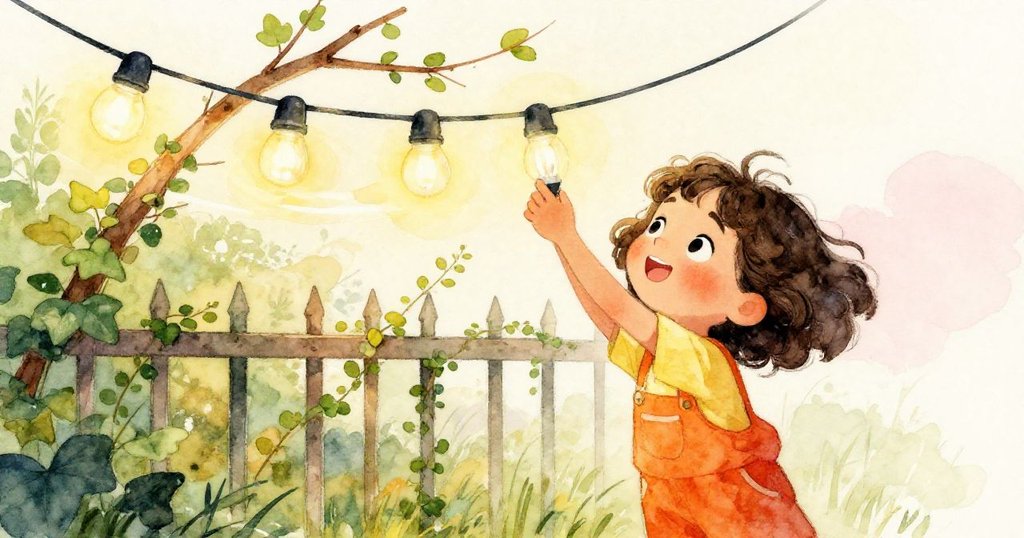 Kayla面對陣風吹動樹枝干擾電纜，迅速調整燈泡到常春藤上，神情專注展現應變能力，情節向高潮推進。