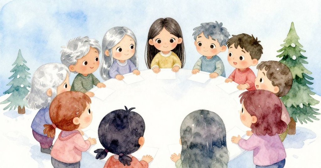 米婭與夥伴迅速圍成圈,共同按壓飄散紙張,臉上映出專注與團隊精神,現場氣氛既緊張又溫暖。